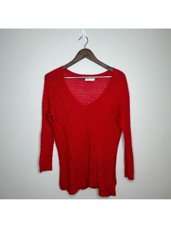 Reitmans Sweaters - Reitmans Red Wide V Neck Pullover Sweater Large